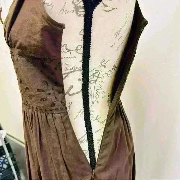 Ann Taylor Loft Petites Midi Dress SP Brown Summer dress - Picture 14 of 16